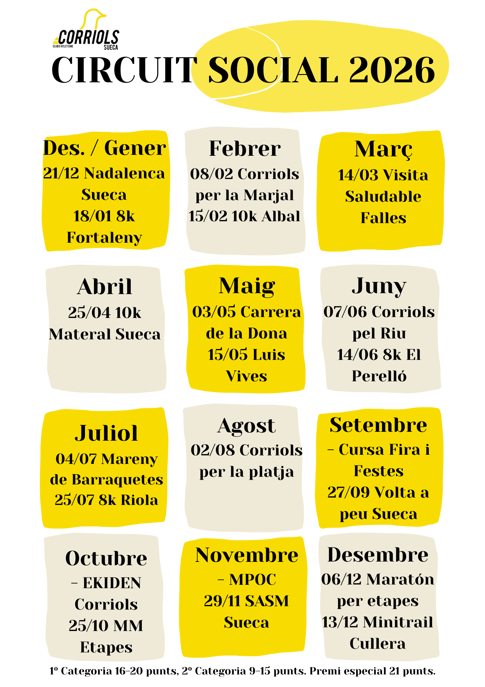 Calendari Circuit Social 2026 Corriols